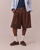 Relaxed Suit Shorts - Brown