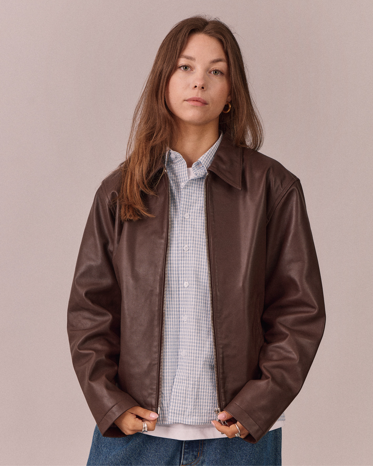 Soft Leather Jacket - Brown