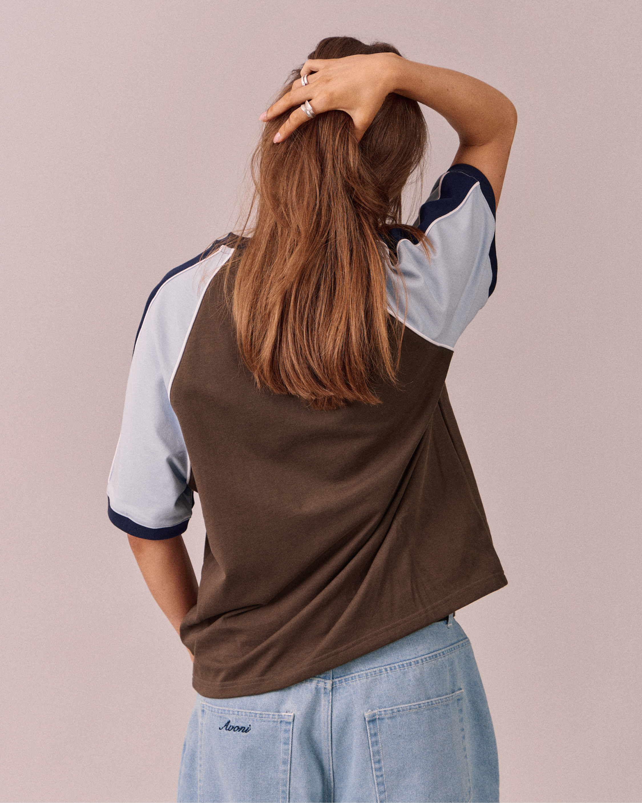 SS Raglan Boxy Tee - Brown