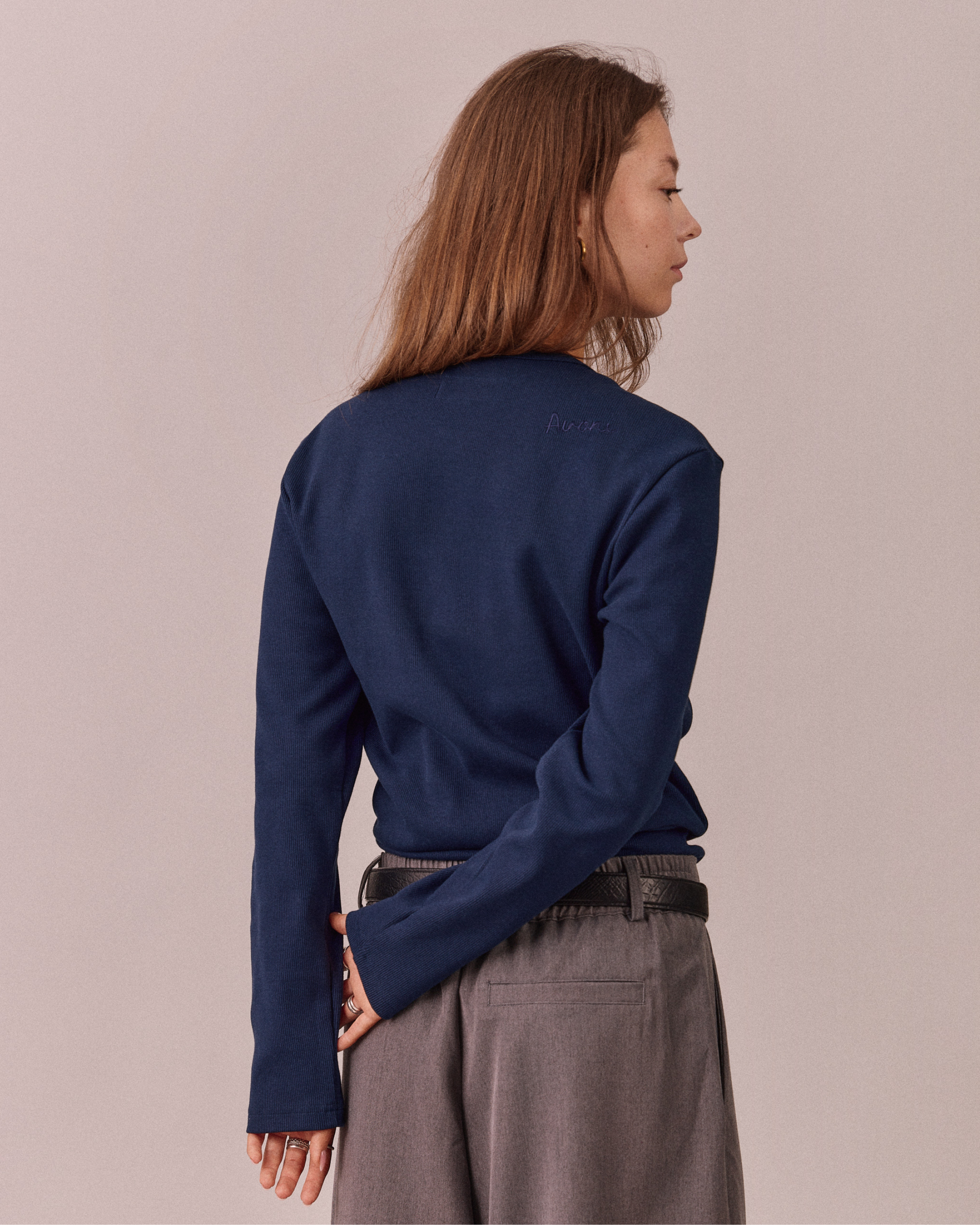 LS Henley Shirt - Navy