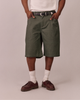 Baggy Canvas Jorts - Green Croc