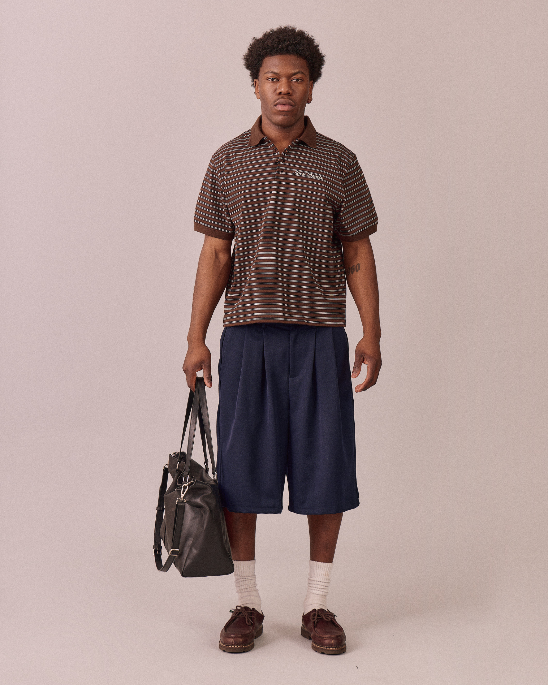 SS Polo Shirt - Brown Stripe
