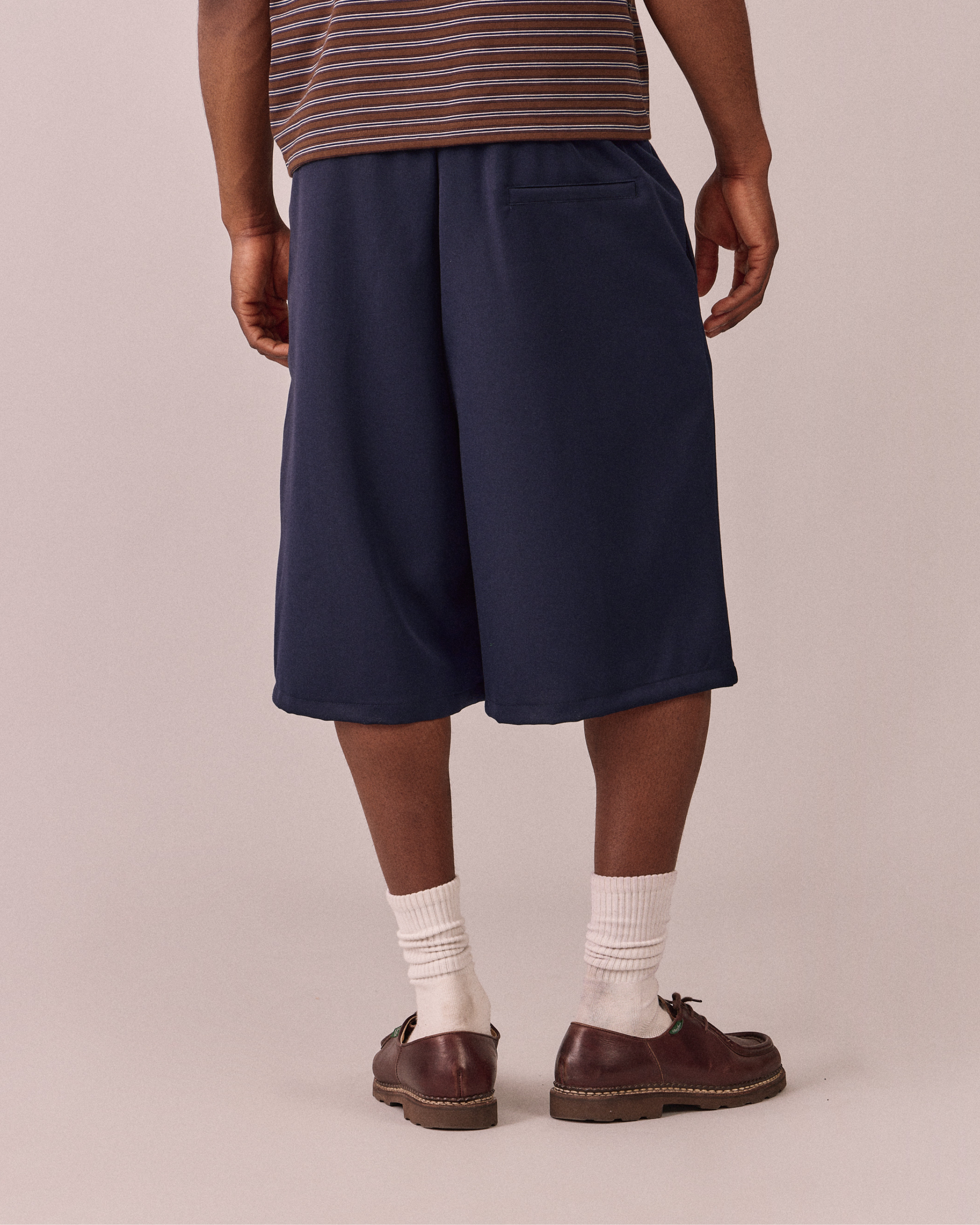 Relaxed Suit Shorts - Navy
