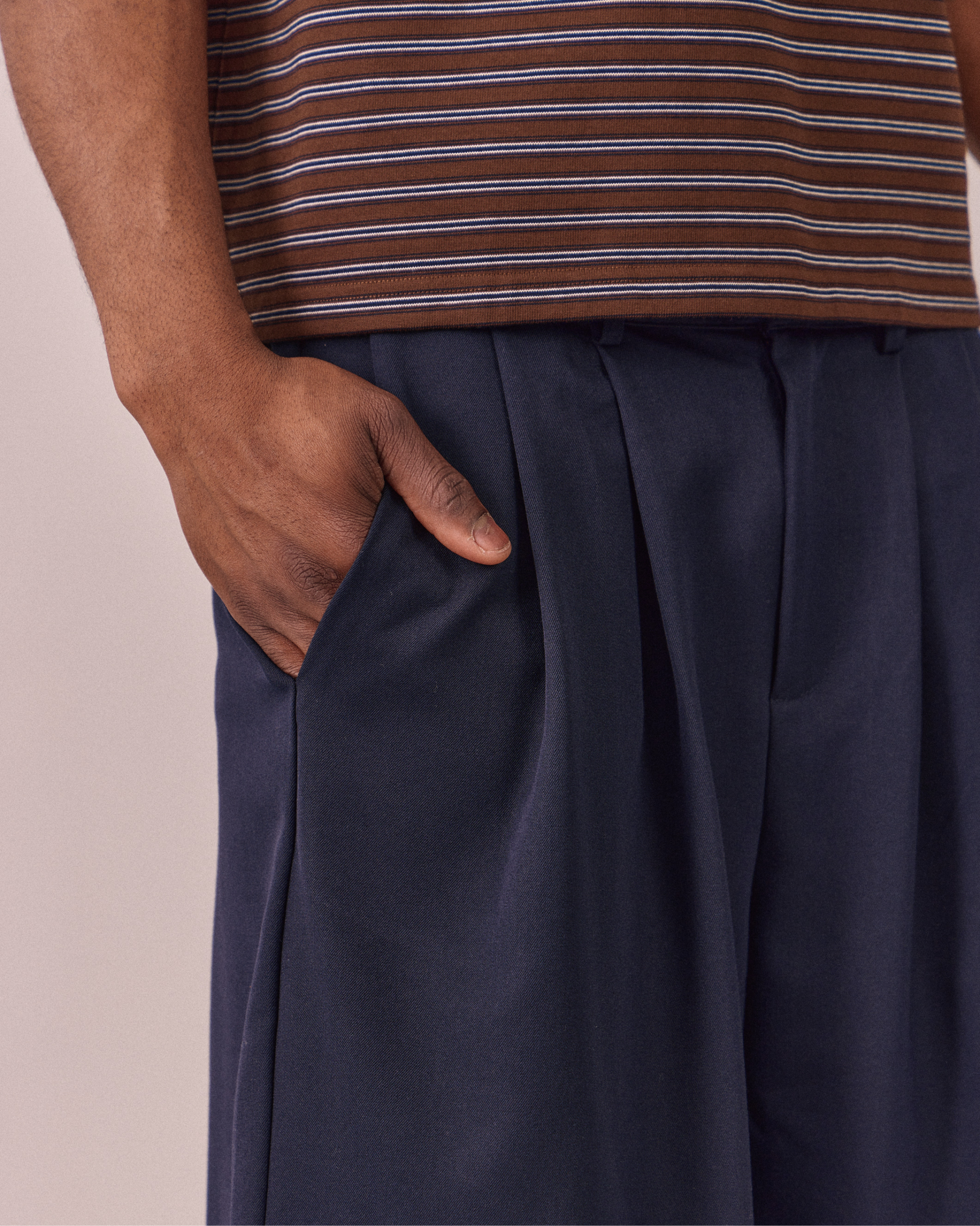 Relaxed Suit Shorts - Navy