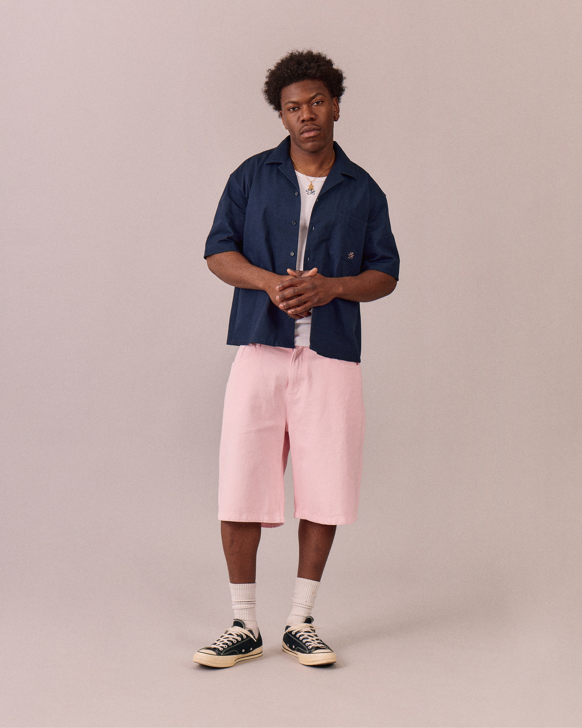 SS Canvas Essential Shirt - Navy