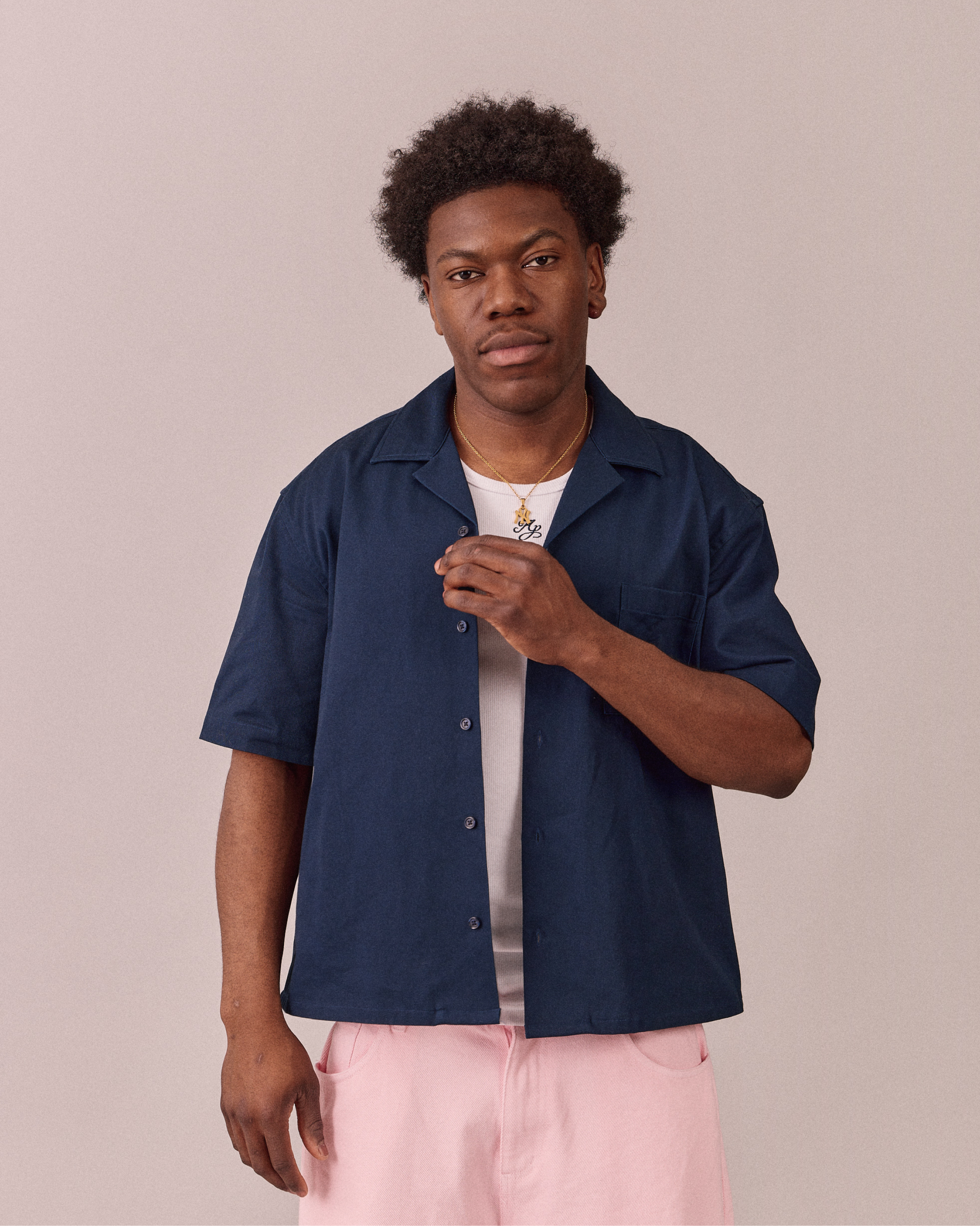 SS Canvas Essential Shirt - Navy