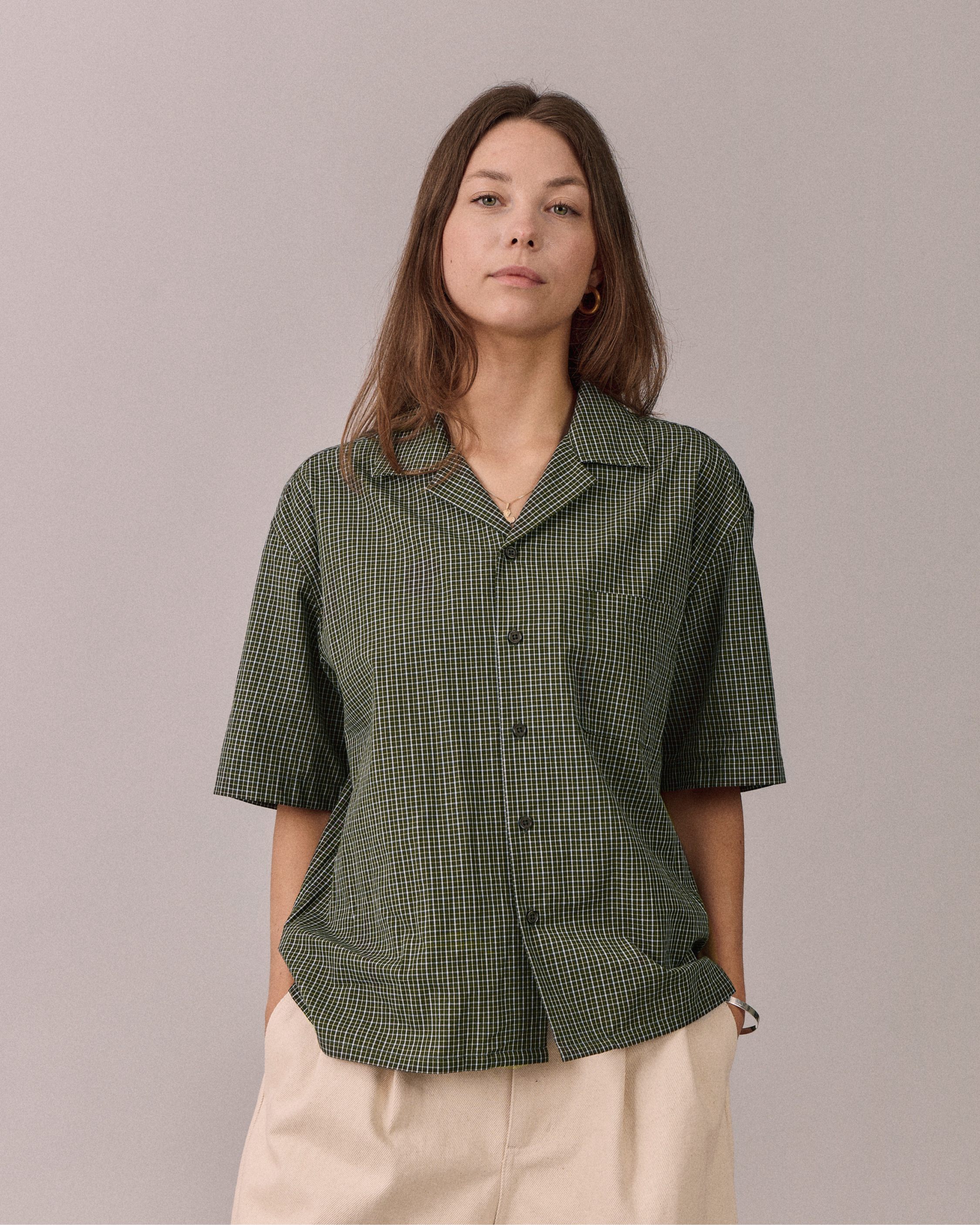 SS Checkered Shirt - Green/Navy