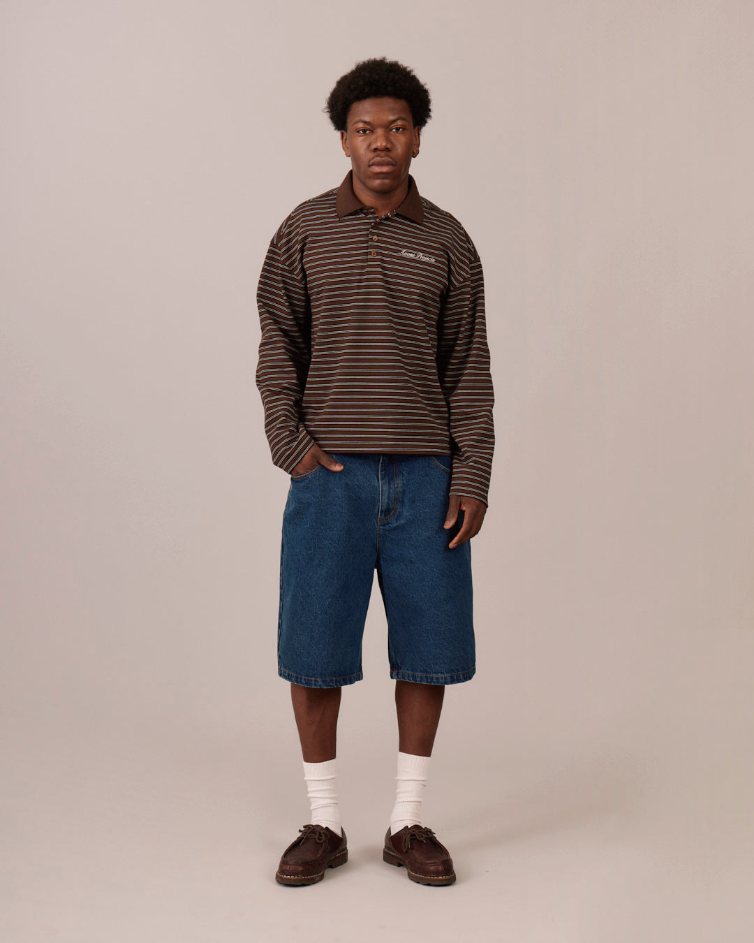 Baggy Denim Jorts - Mid Blue