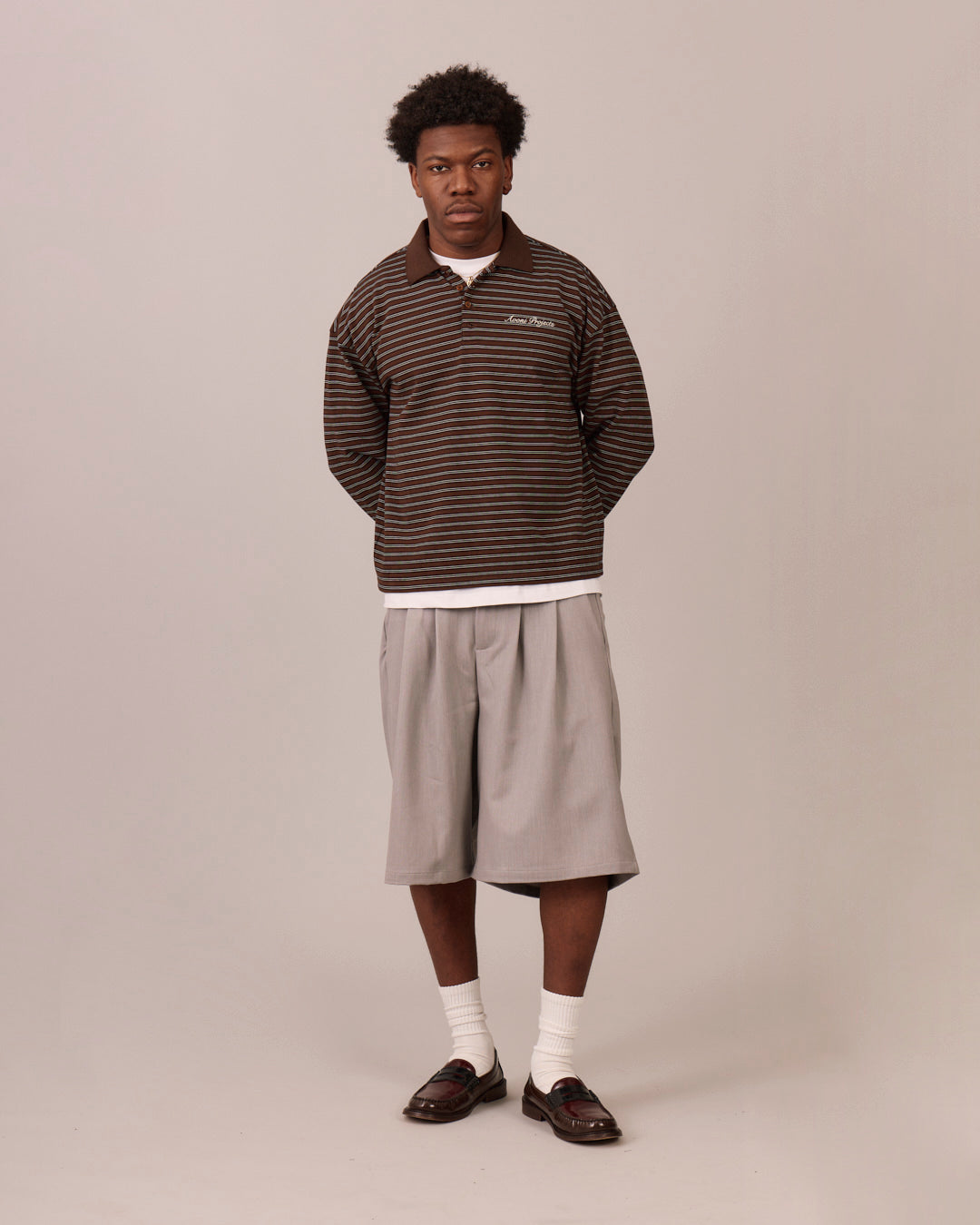 Relaxed Suit Shorts - Grey