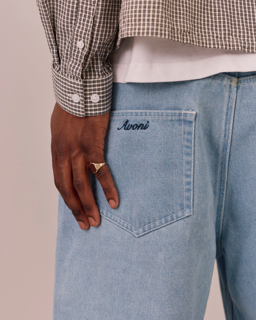 Baggy Denim Jorts - Light Blue