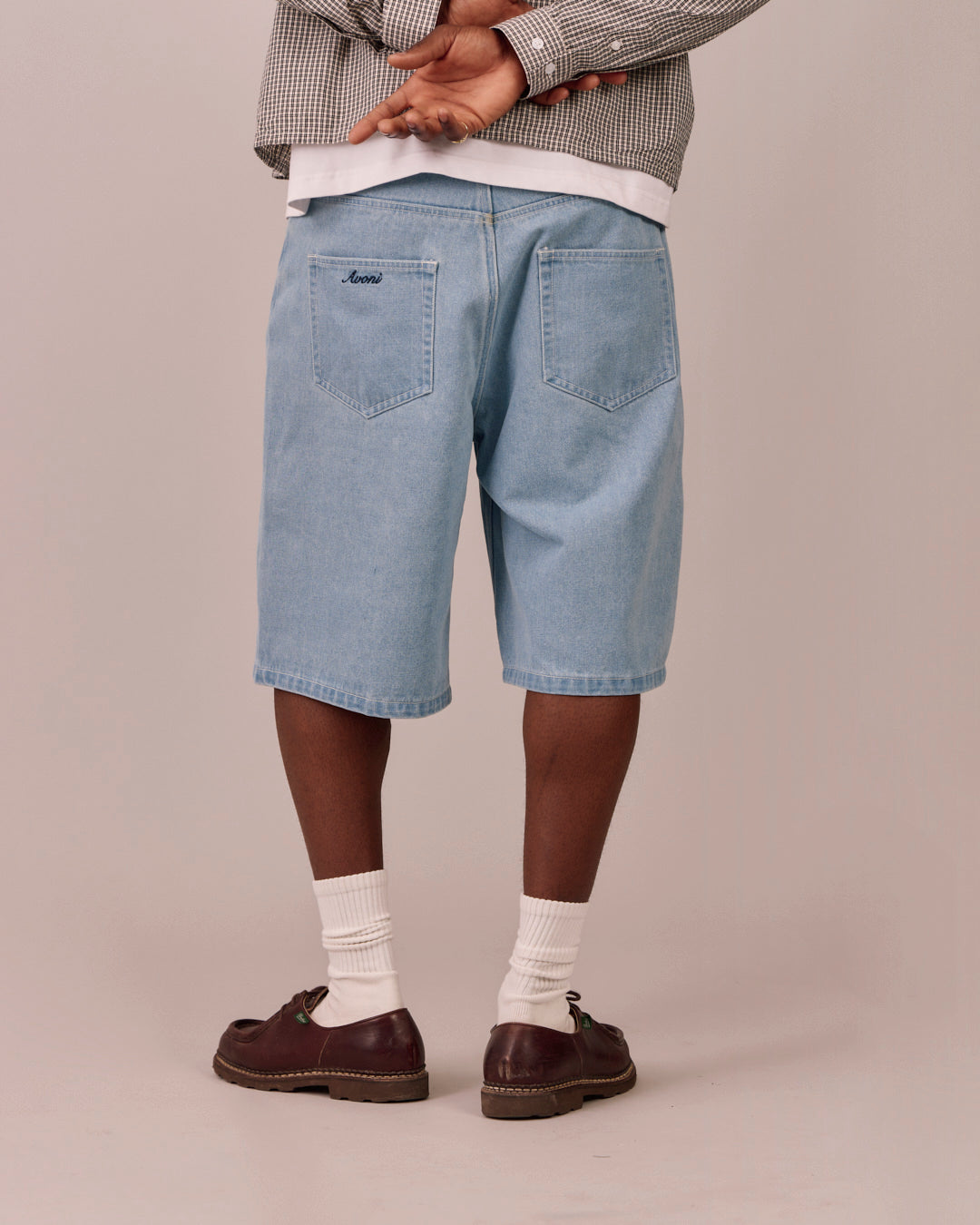 Baggy Denim Jorts - Light Blue