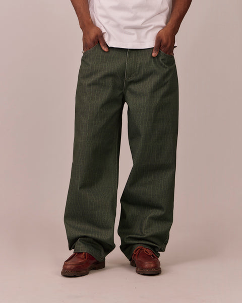 Baggy Canvas Pants - Green Croc – Avoni Projects
