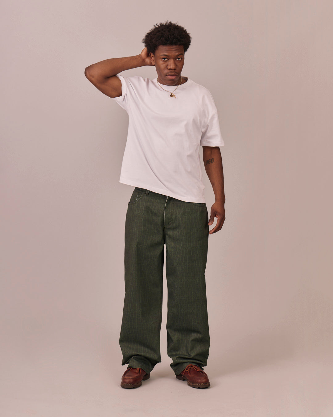 Baggy Canvas Pants - Green Croc – Avoni Projects