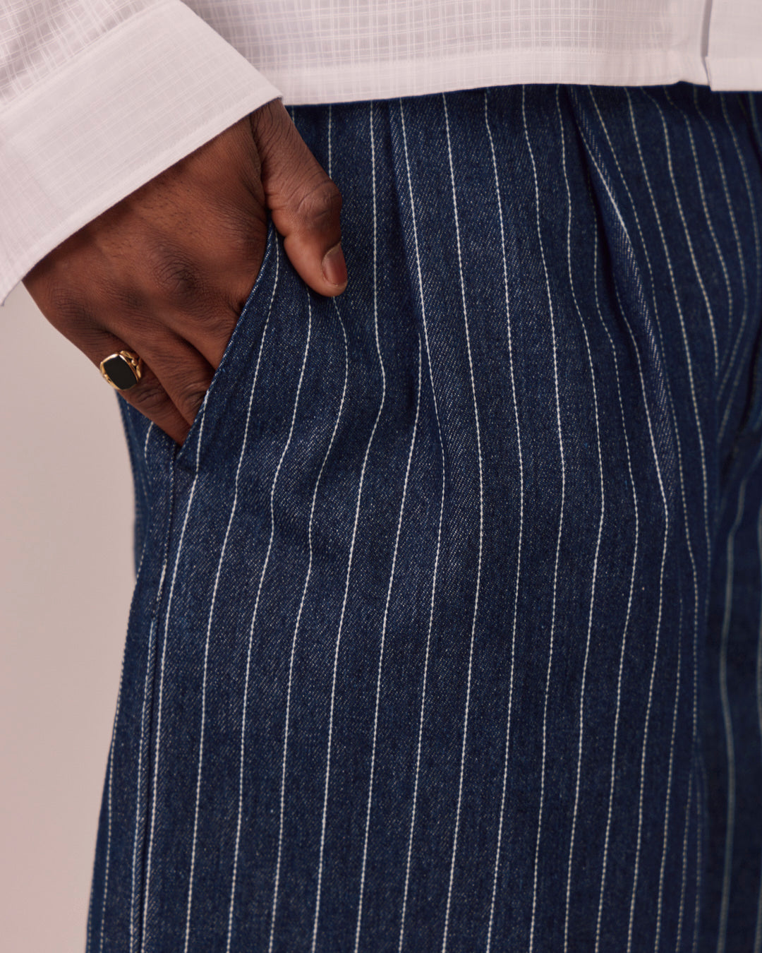 Baggy Pleated Jorts - Striped