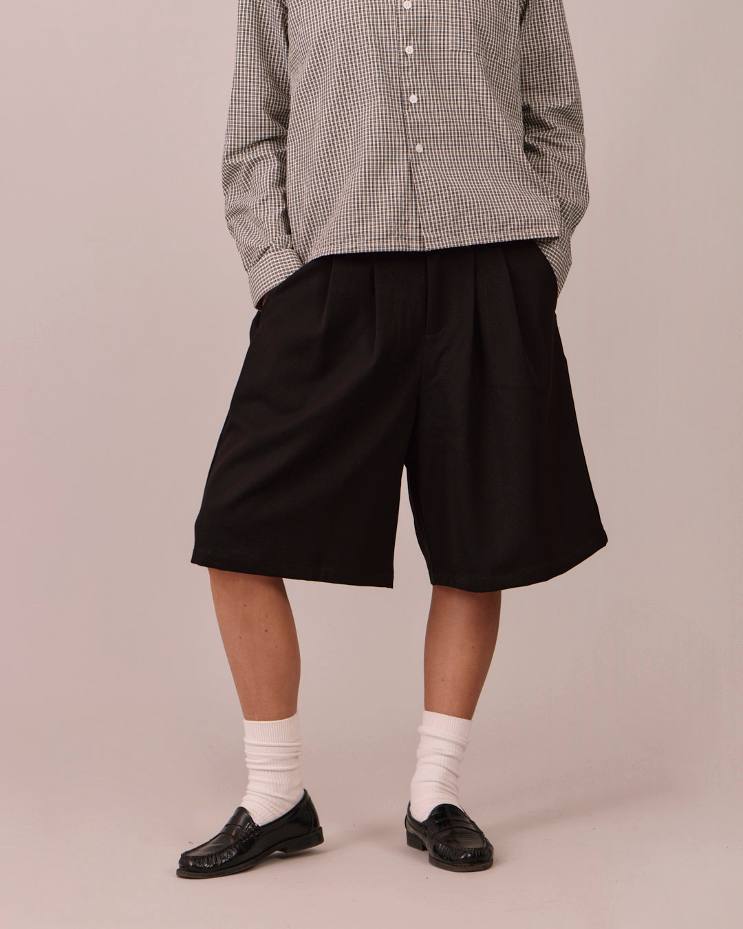 Relaxed Suit Shorts - Black