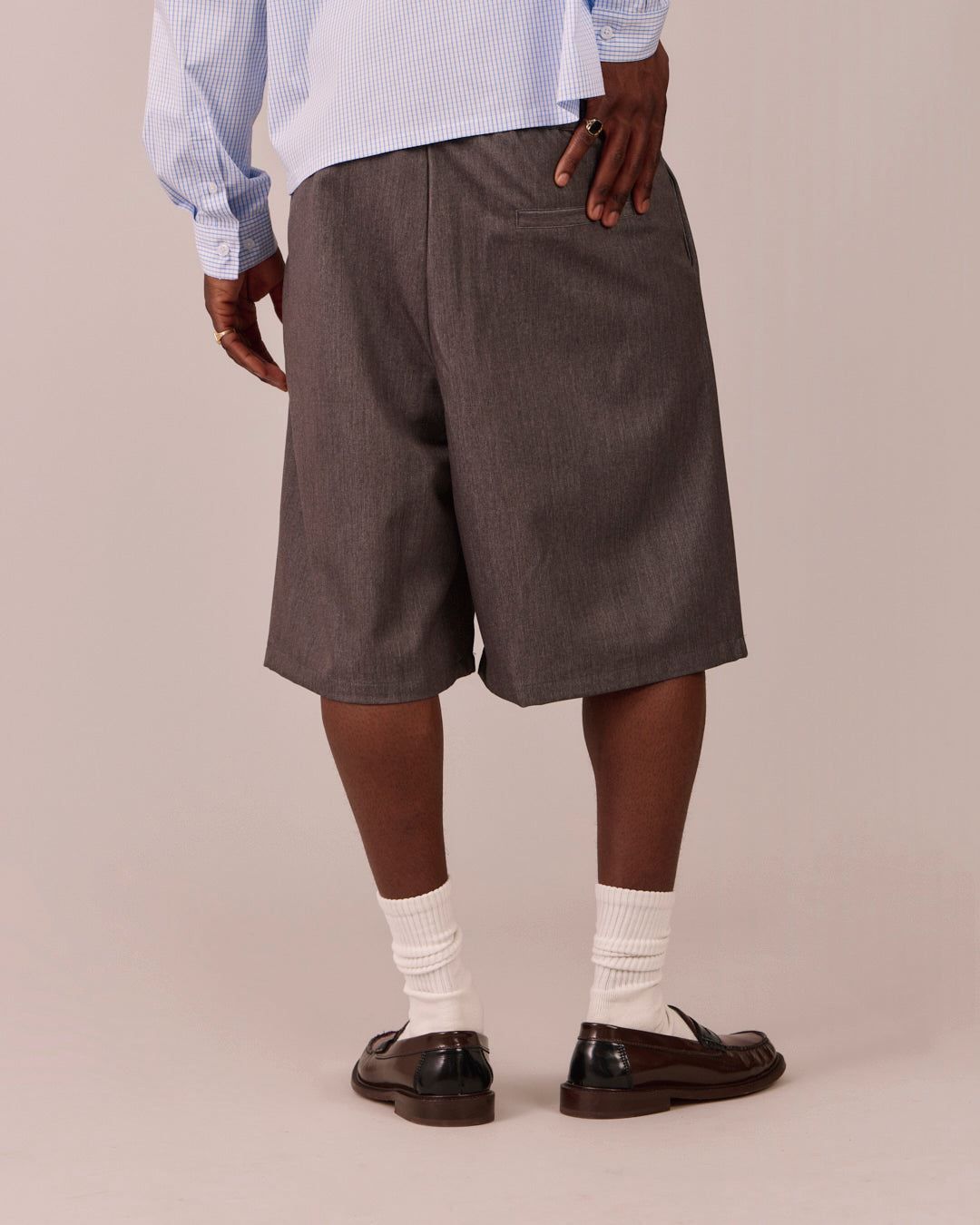 Relaxed Suit Shorts - Dark Grey