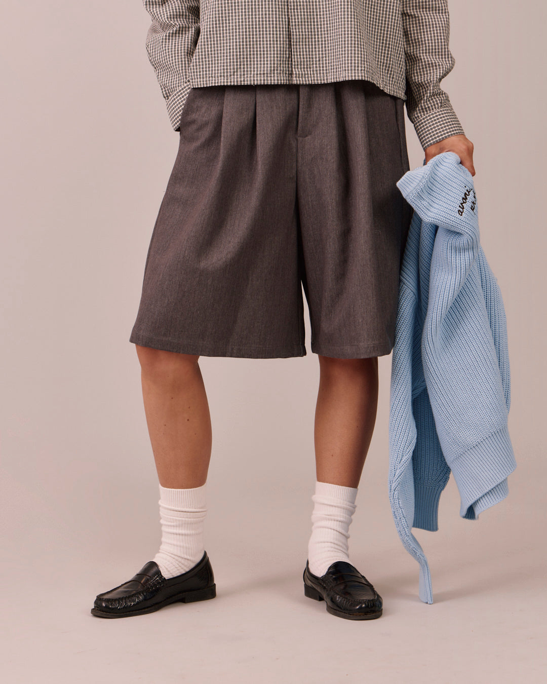 Relaxed Suit Shorts - Dark Grey