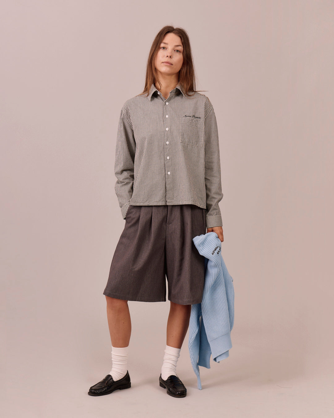 LS Checkered Shirt - White/Black