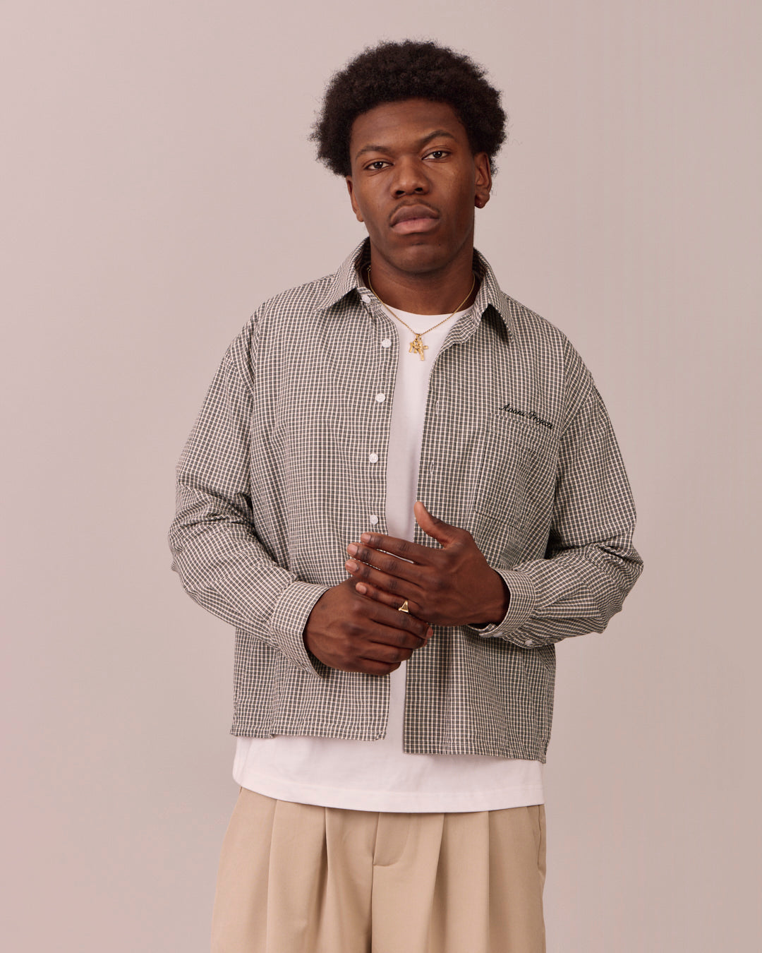 LS Checkered Shirt - White/Black