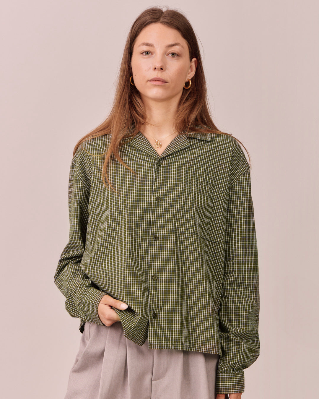 LS Checkered Shirt - Green/Navy