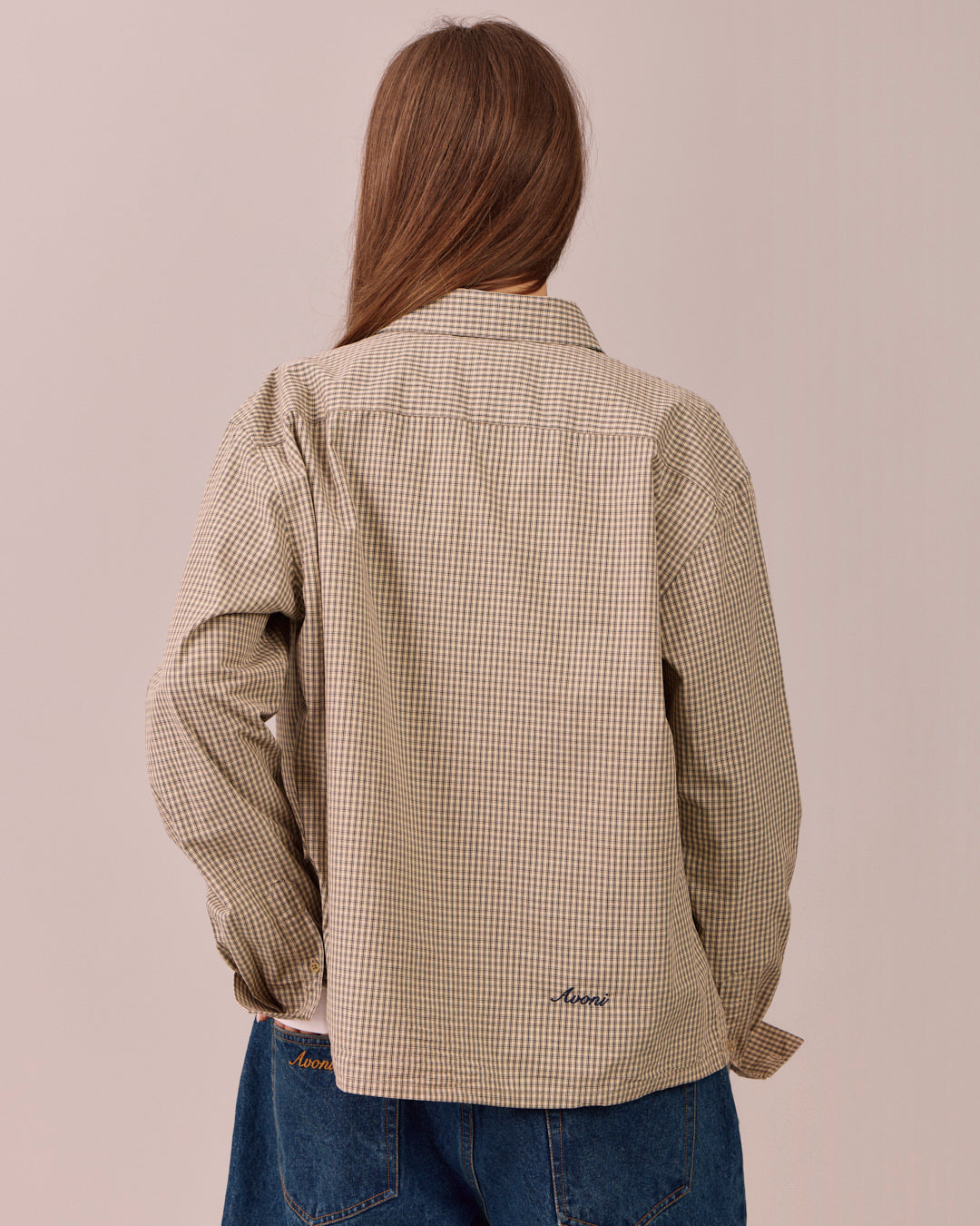 LS Checkered Shirt - Warm Sand/Navy