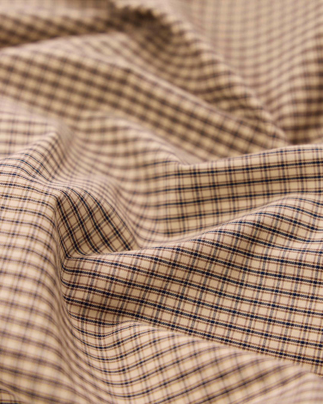 LS Checkered Shirt - Warm Sand/Navy