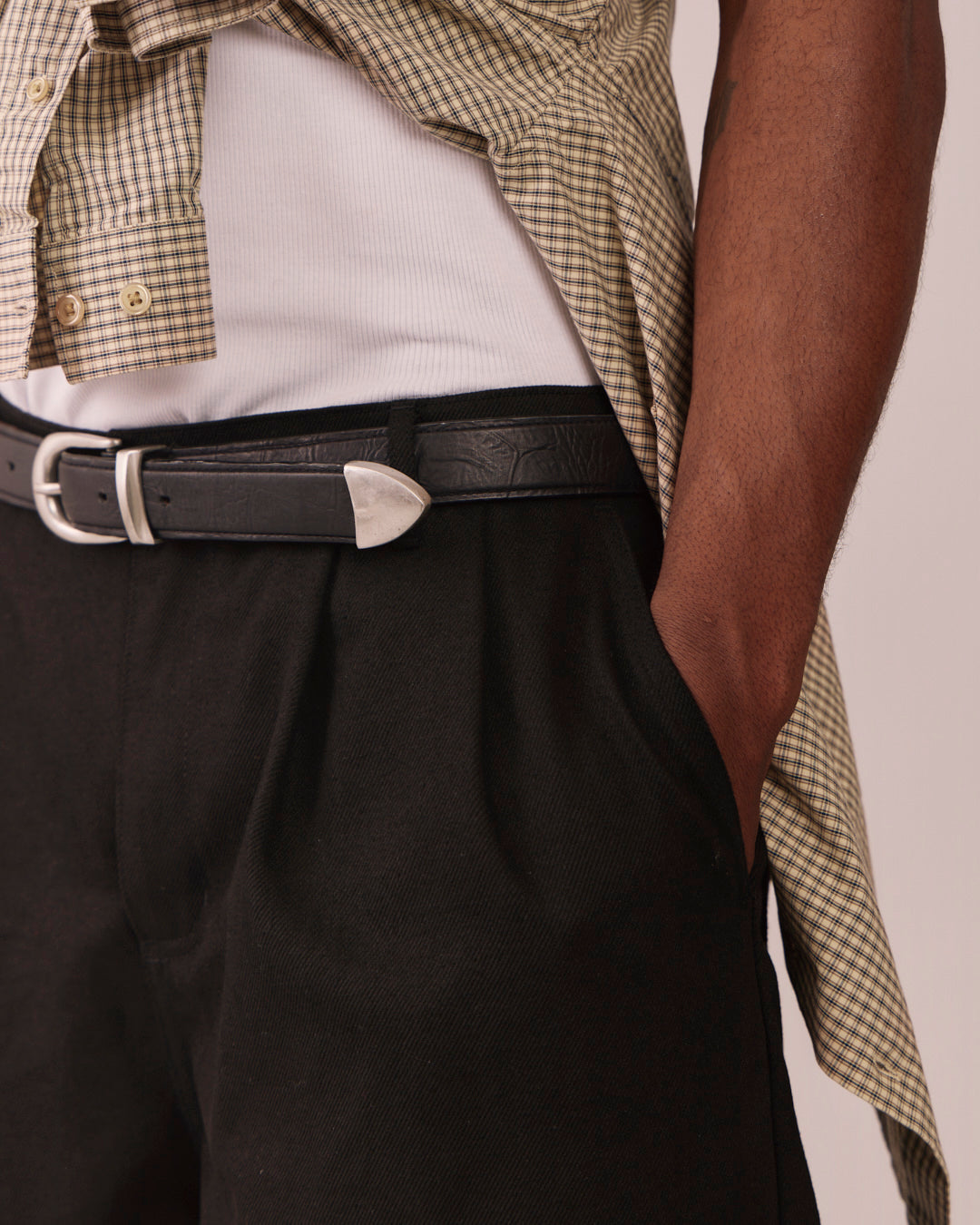Baggy Pleated Jorts - Black