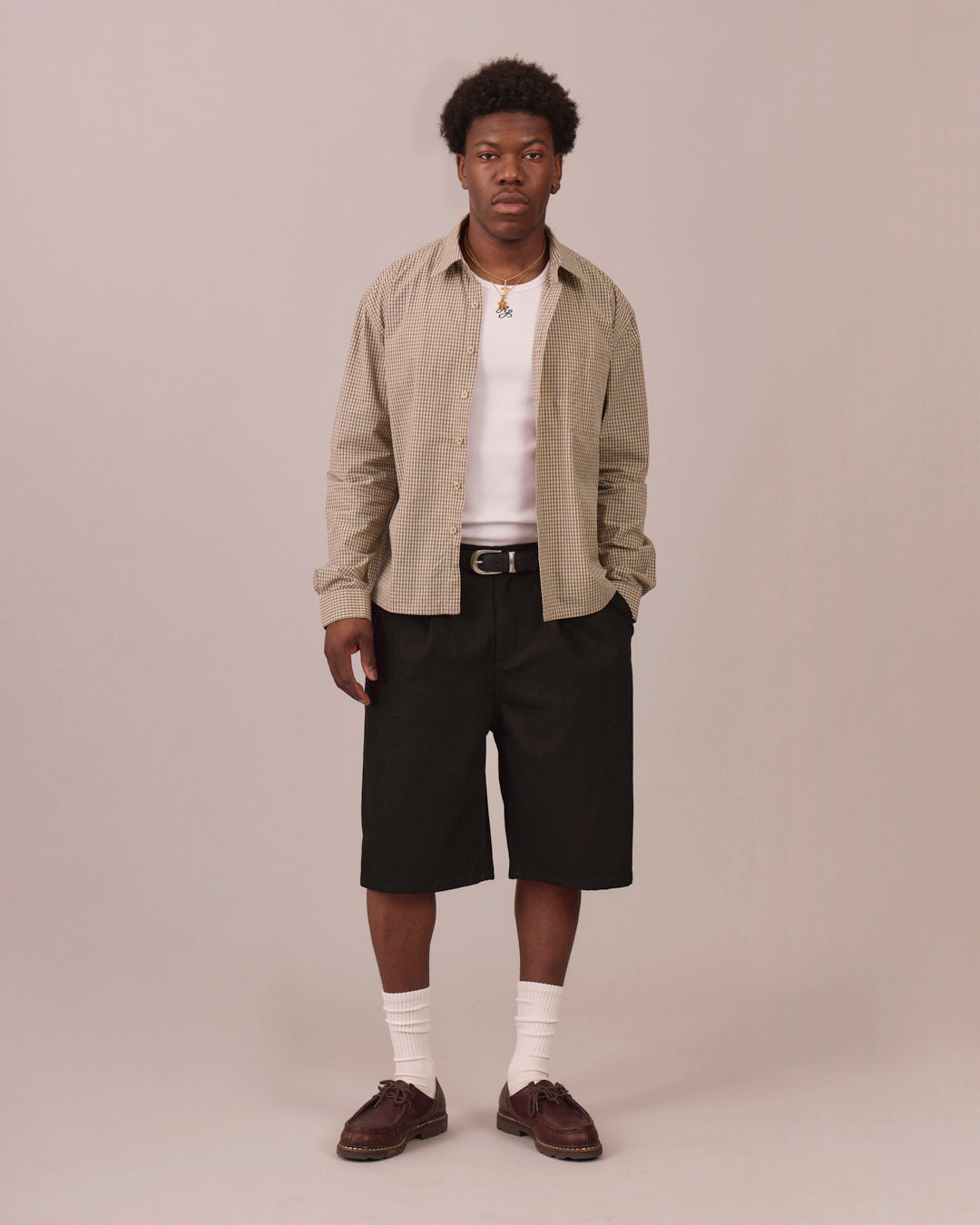 Baggy Pleated Jorts - Black