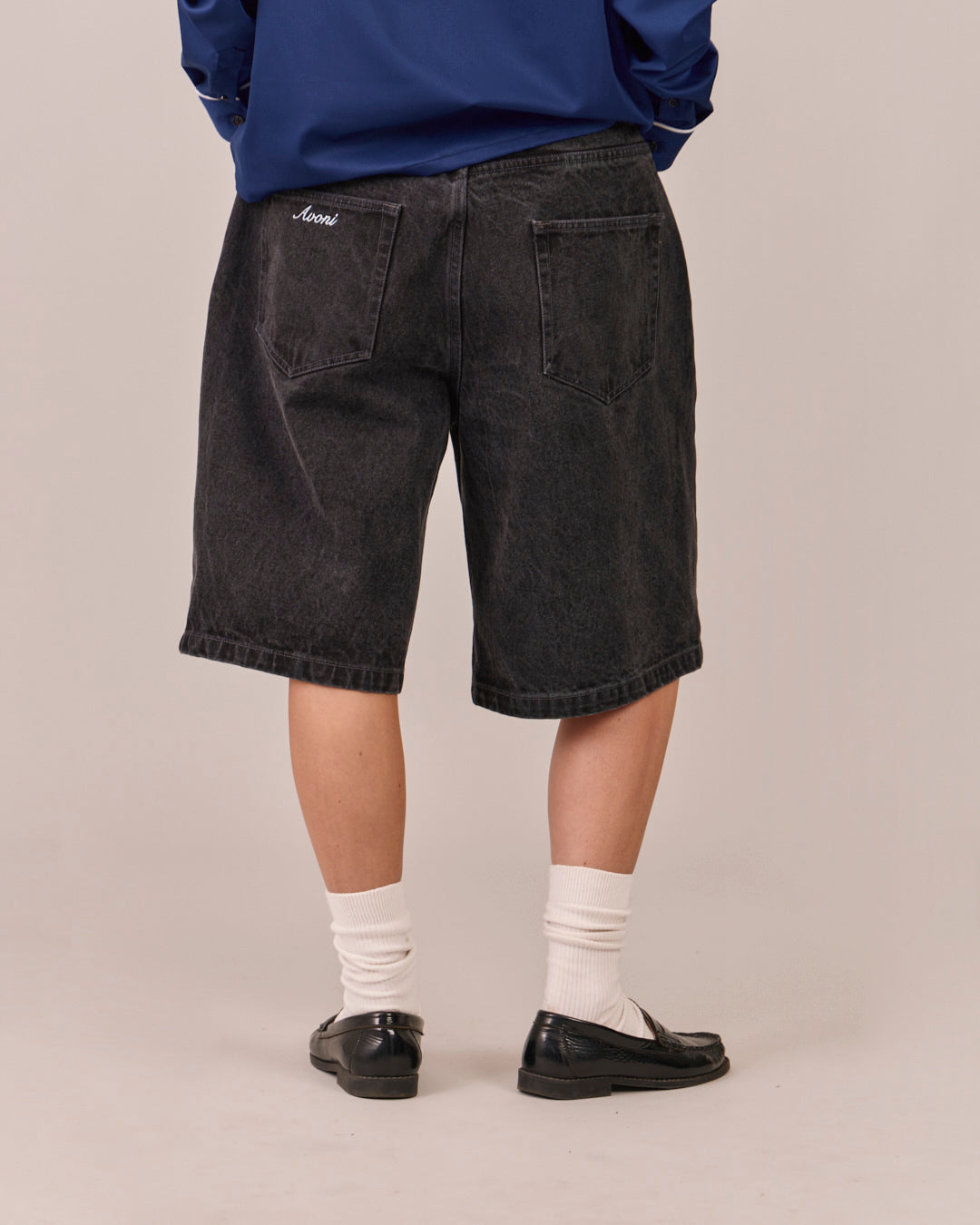 Baggy Denim Jorts - Black