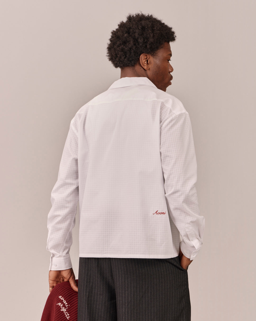 LS See Through Checkered Shirt - White