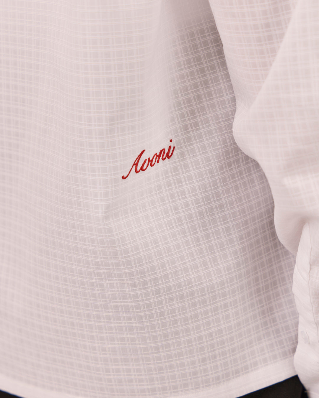 LS See Through Checkered Shirt - White