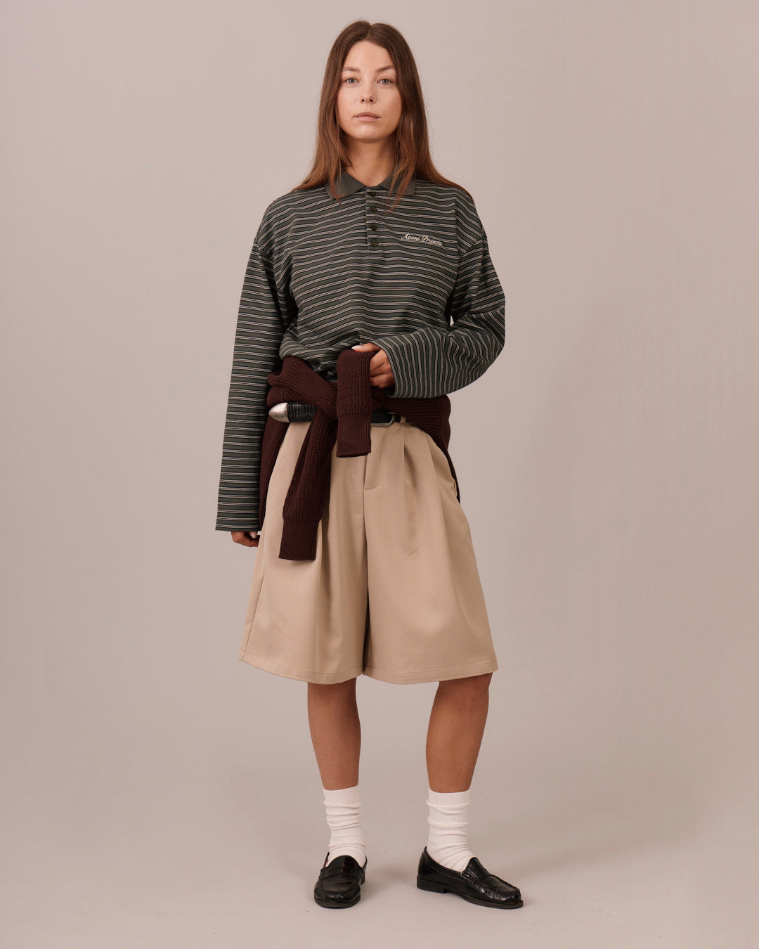 Relaxed Suit Shorts - Beige