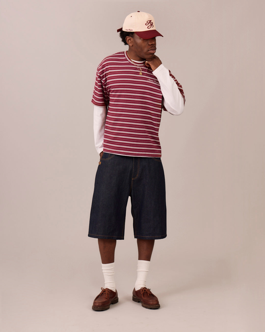 パンツ ANTIMID RIGID BAGGY JORTS-Indigo Supreme Rigid Baggy Selvedge Denim Short Rigid Indigo Men's - SS24