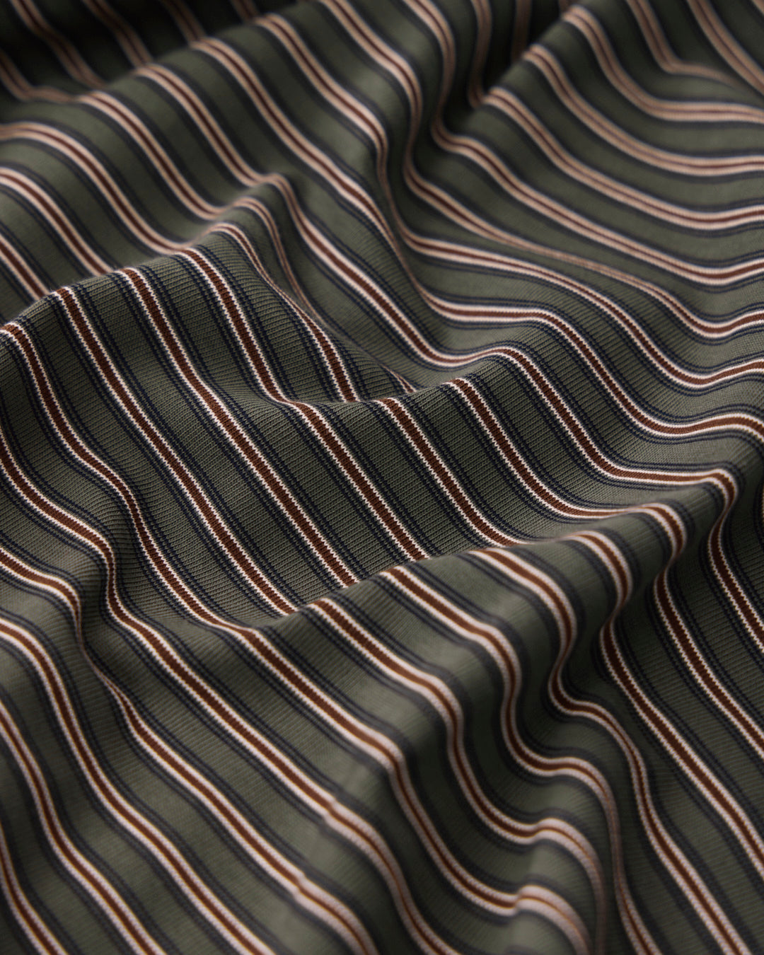 LS Polo Shirt - Dark Green Stripe