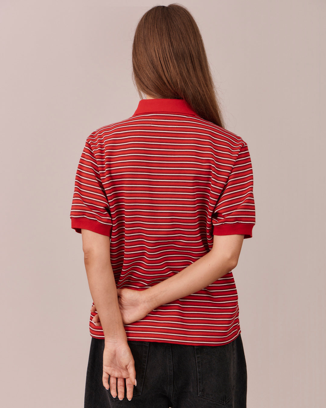 SS Polo Shirt - Red/White Stripe