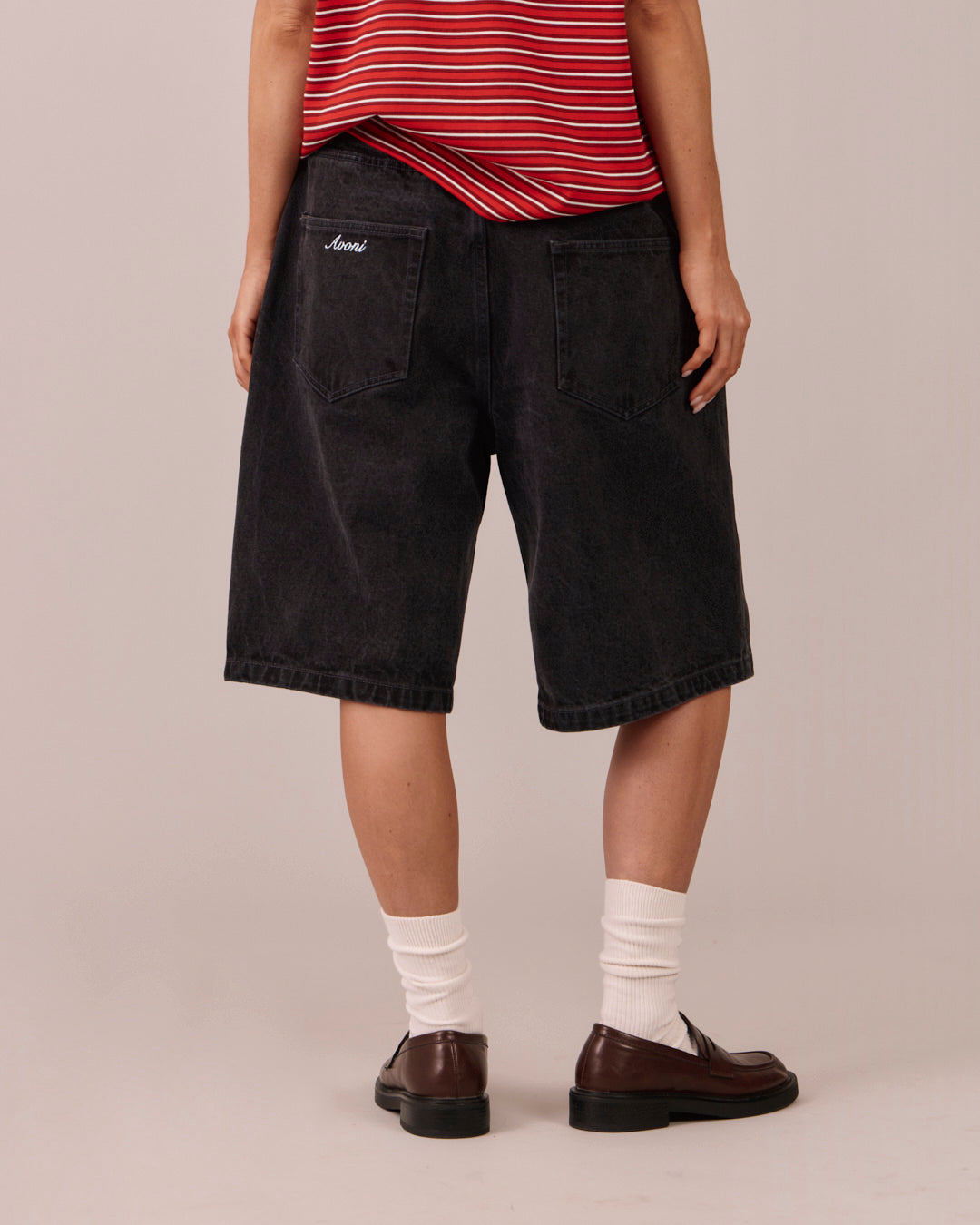 Baggy Denim Jorts - Black