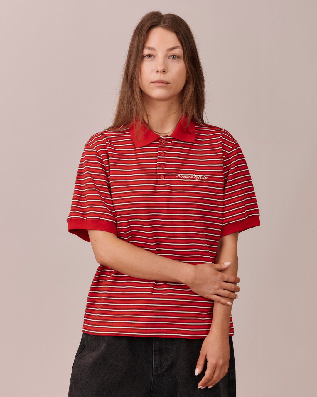 SS Polo Shirt - Red/White Stripe