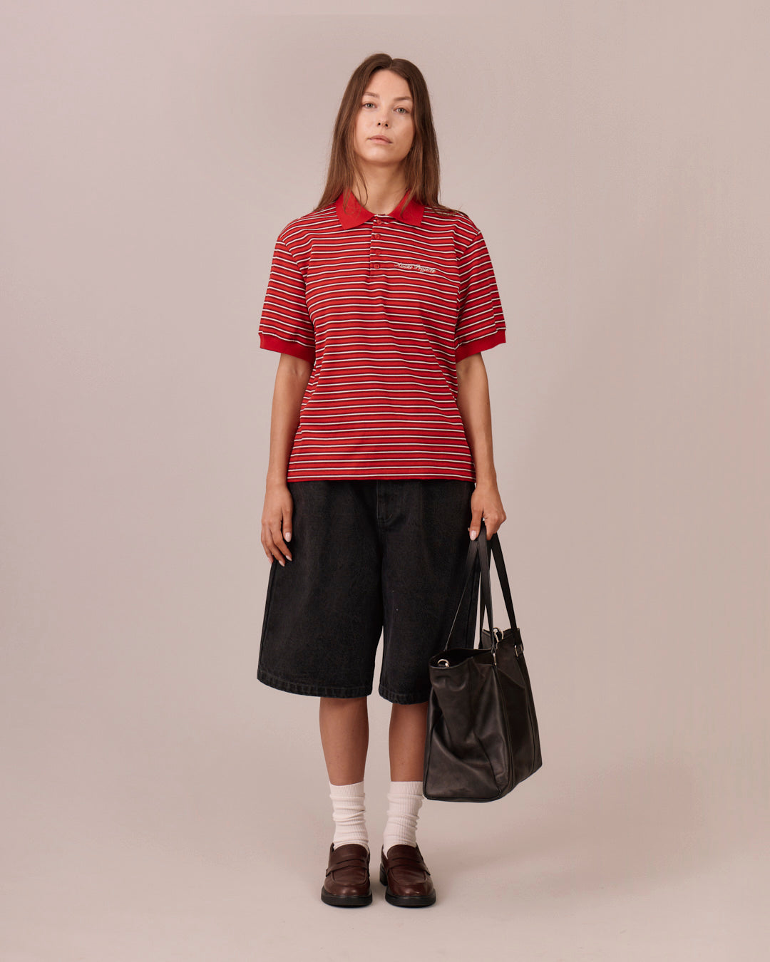 SS Polo Shirt - Red/White Stripe