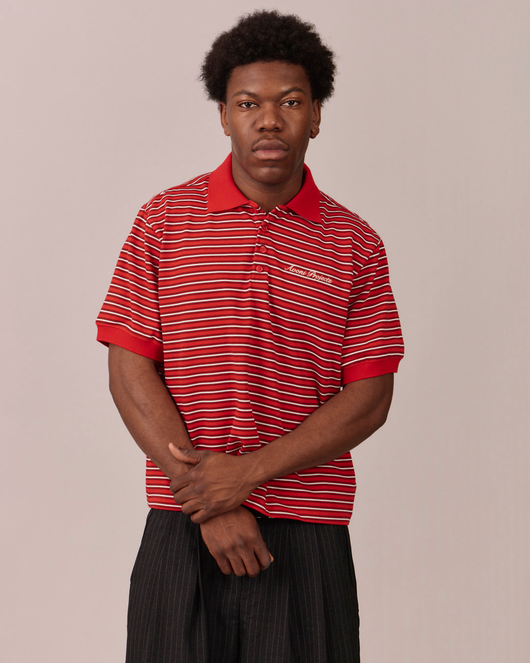 SS Polo Shirt - Red/White Stripe