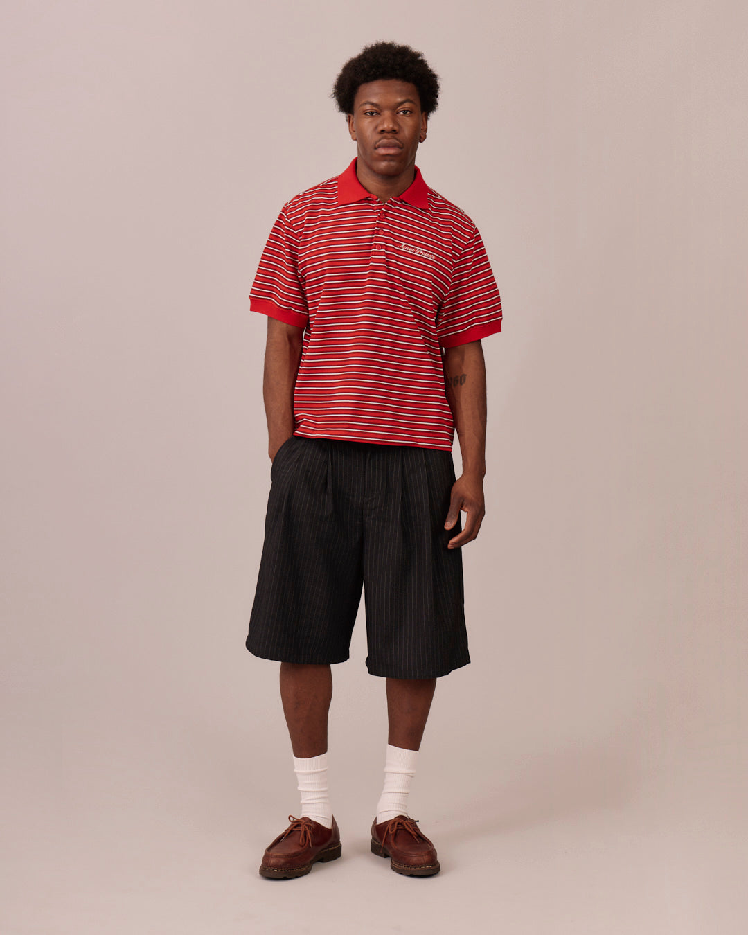 SS Polo Shirt - Red/White Stripe