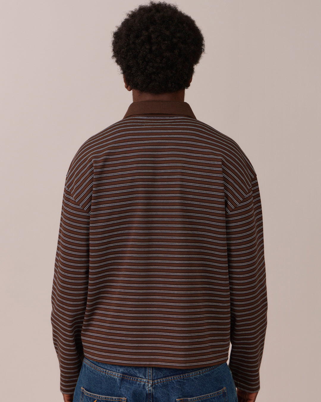LS Polo Shirt - Brown Stripe