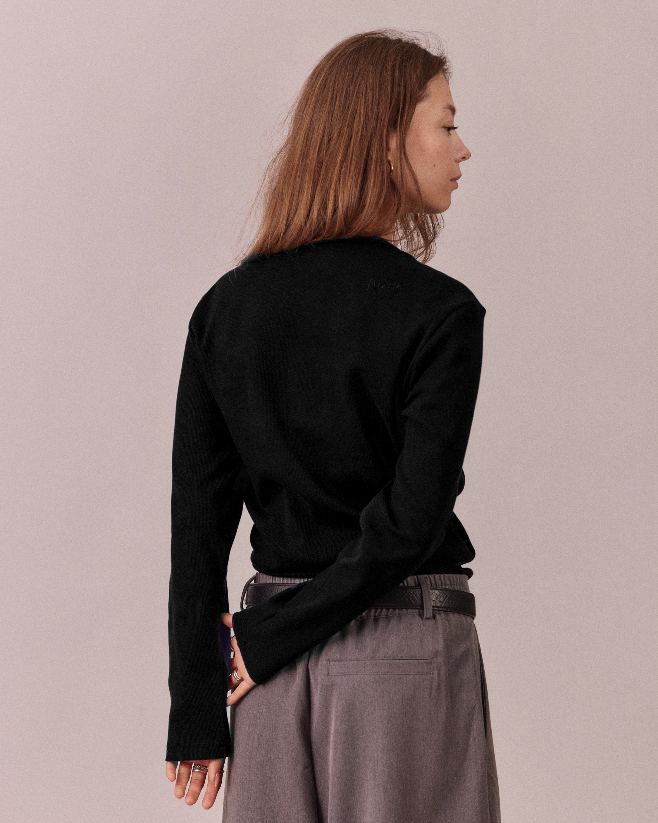 LS Henley Shirt - Black