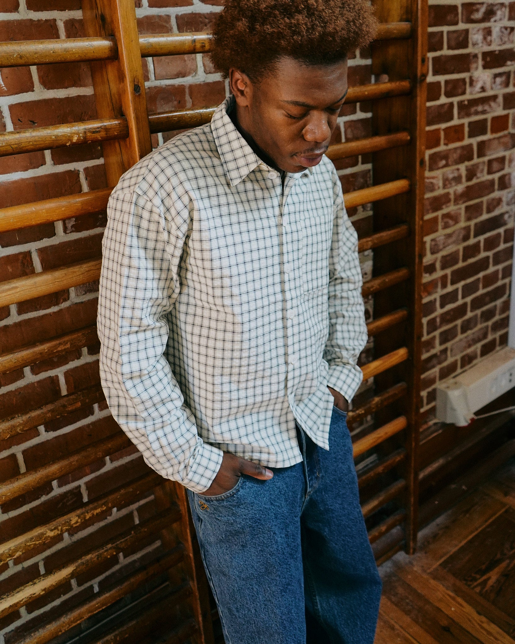 LS Checkered Shirt - Big Navy Check