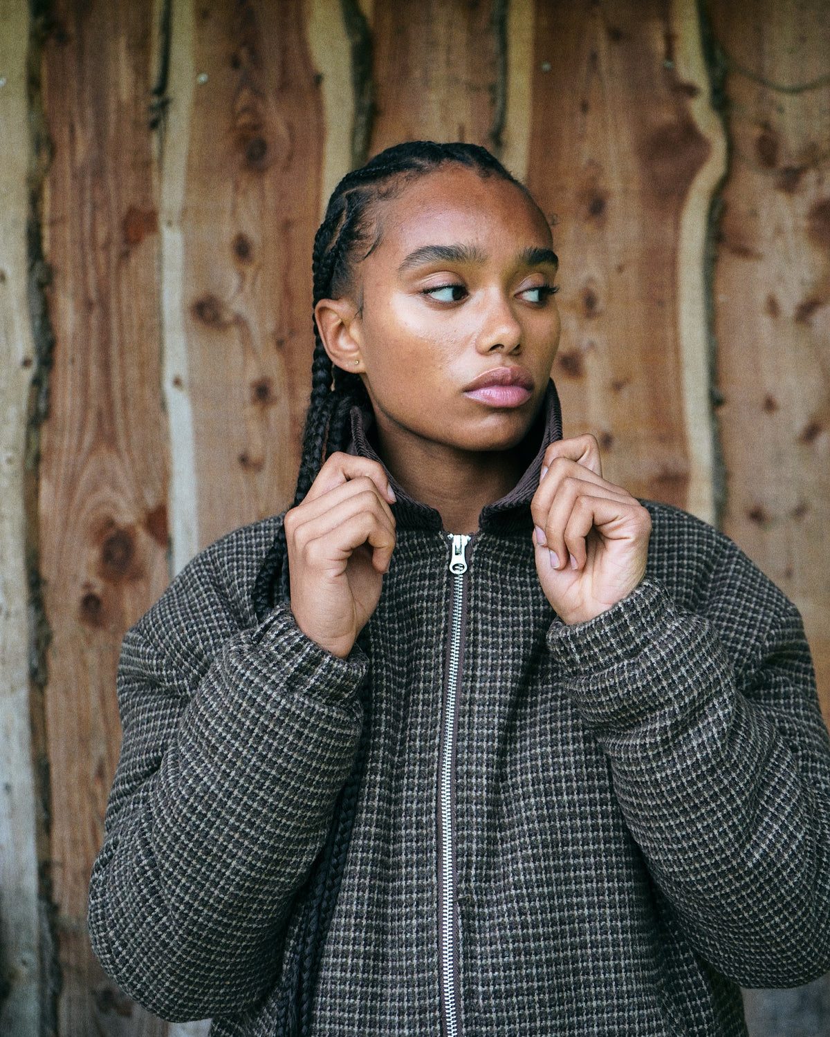 Checkered Bomber Jacket