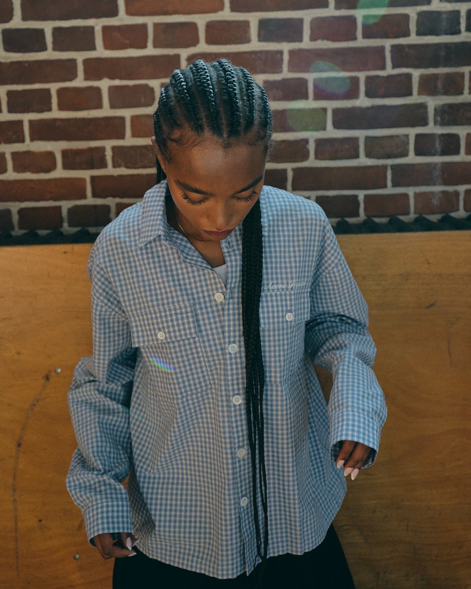LS Checkered Shirt - Distorted Blue