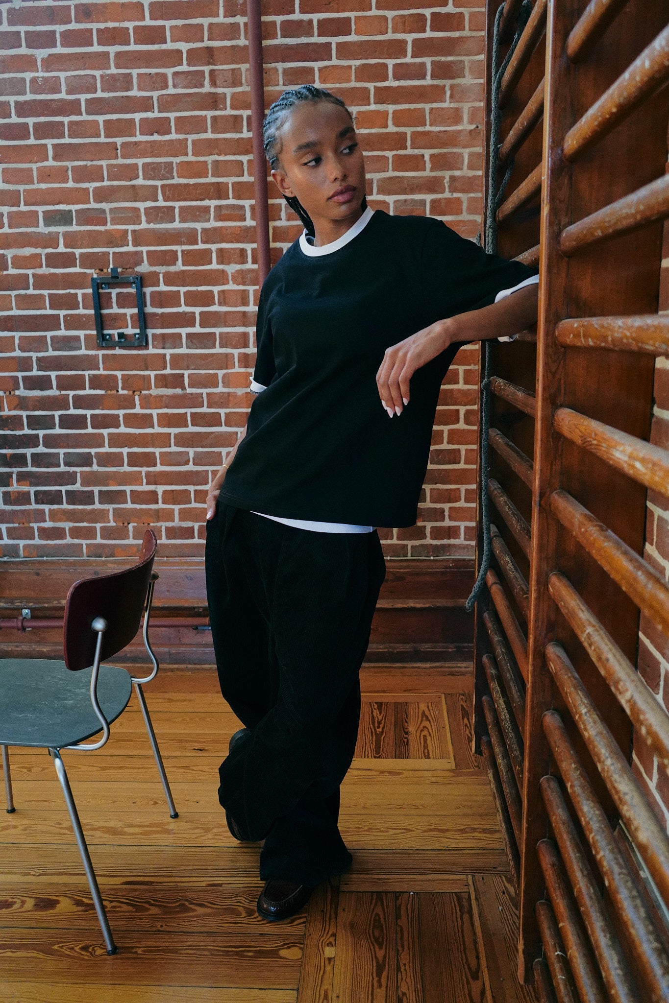 SS Ringer Tee - Black/White