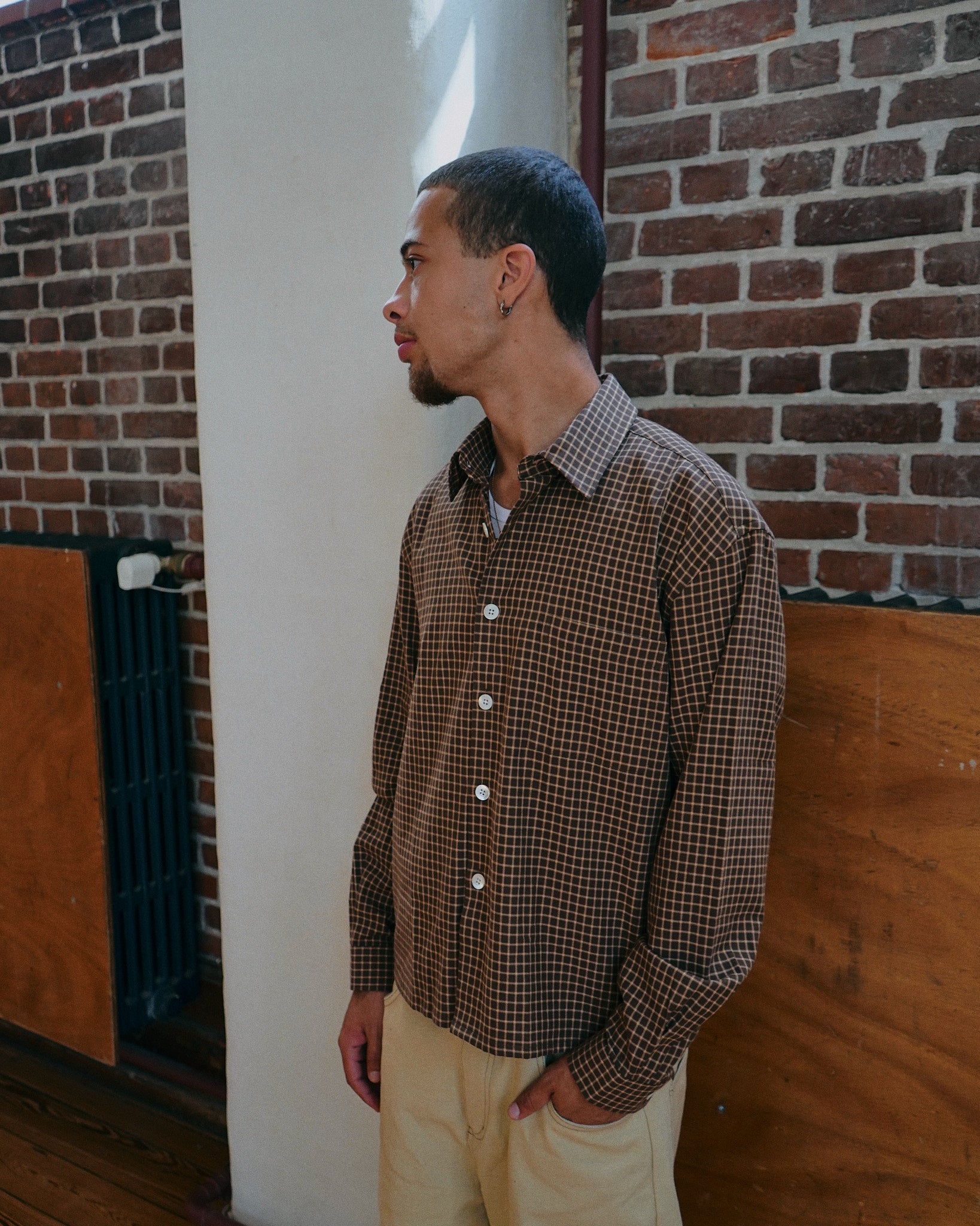 LS Checkered Shirt - Brown/Orange