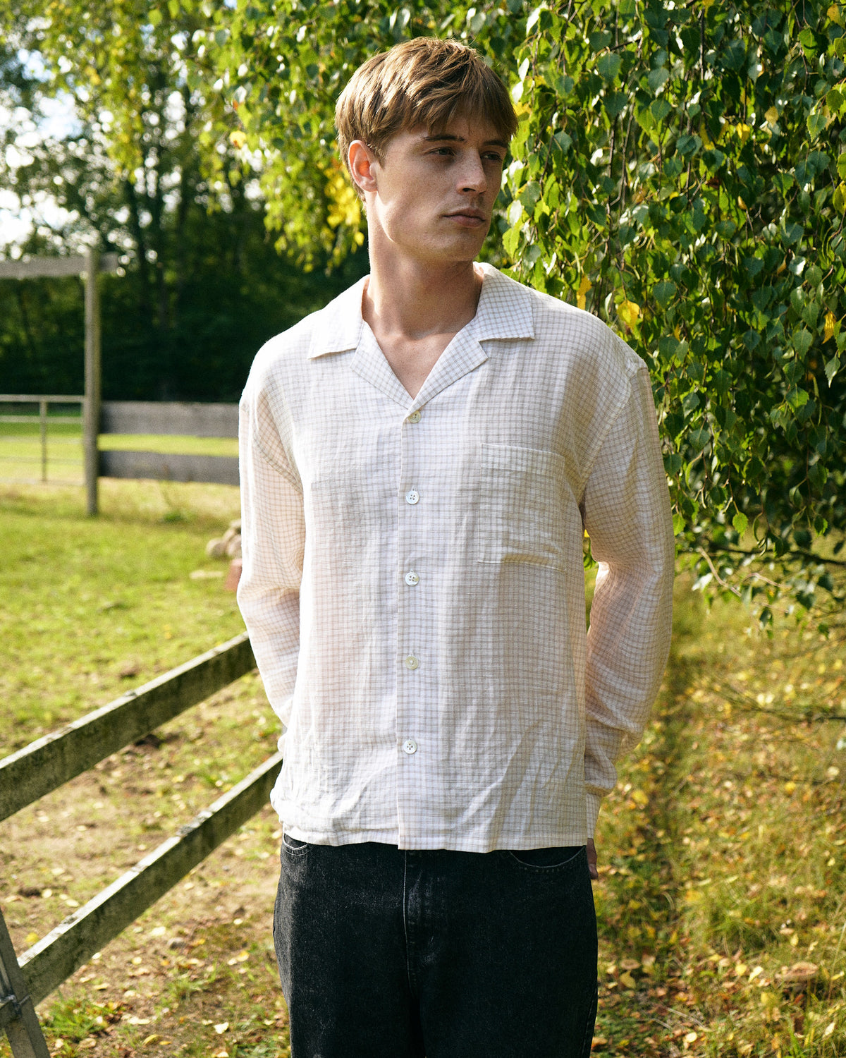 LS Checkered Shirt - Marshmallow/Silverlining