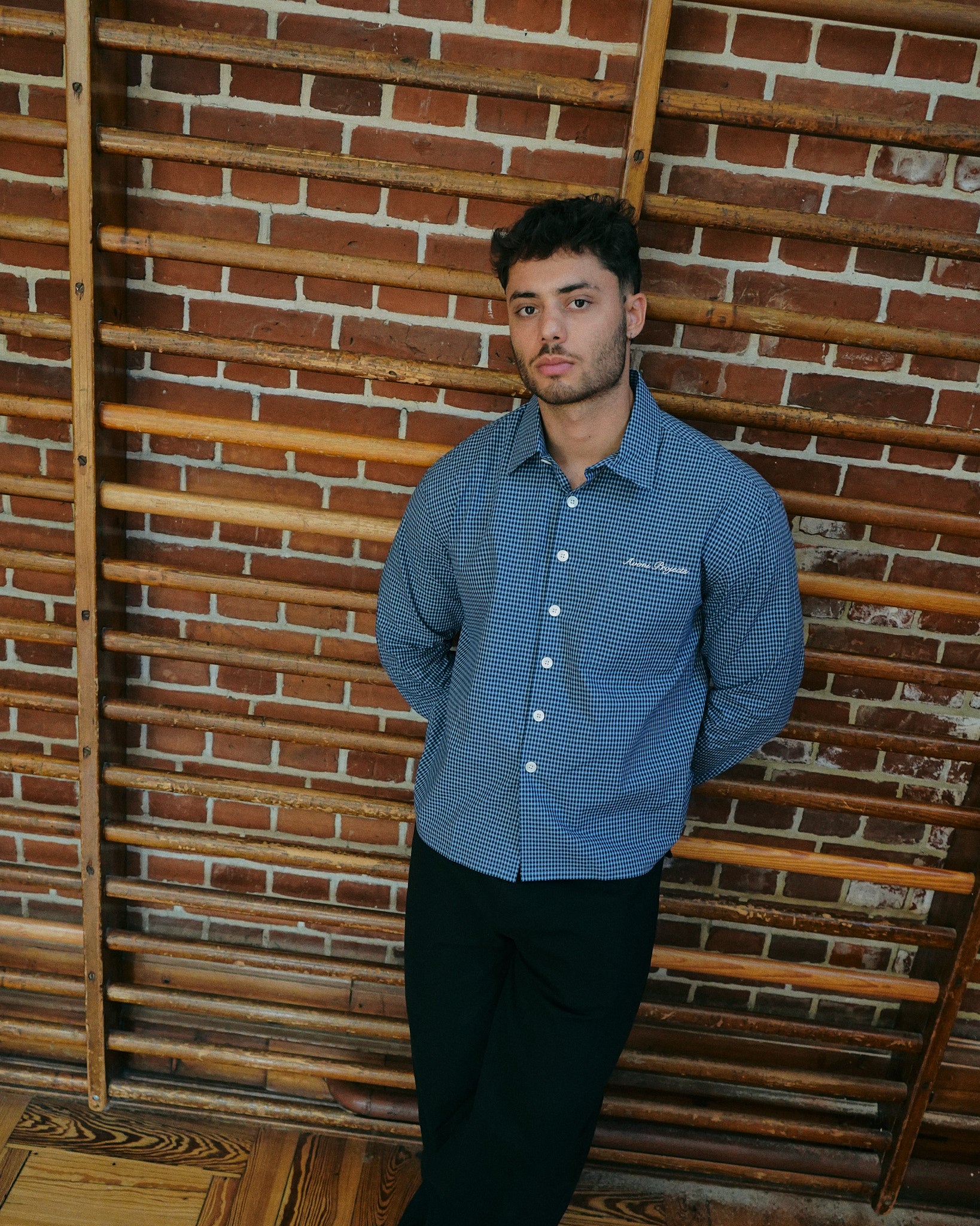 LS Checkered Shirt - Navy/Blue