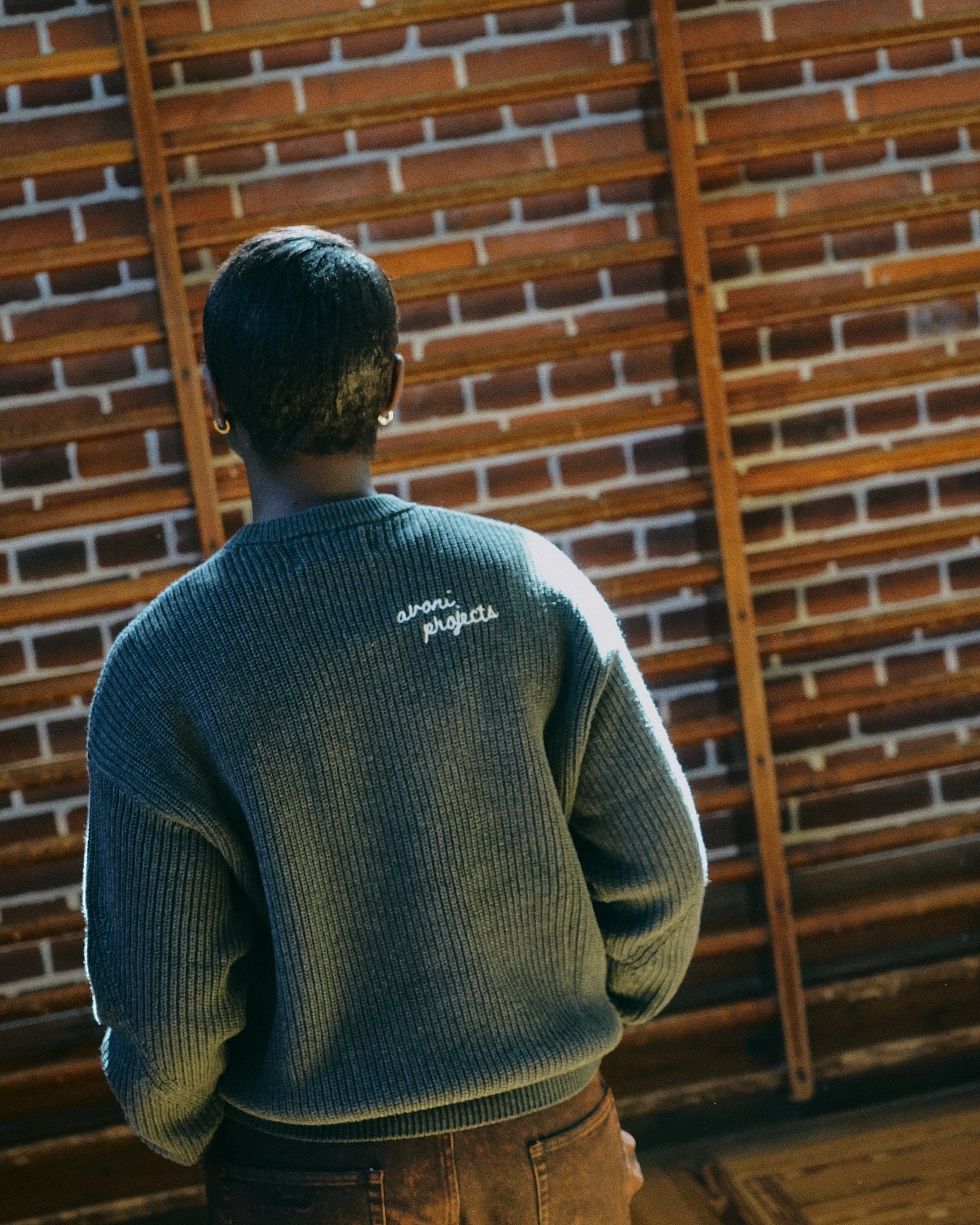 Fisherman O Neck Knit - Charcoal
